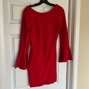 Red dress with flare hands